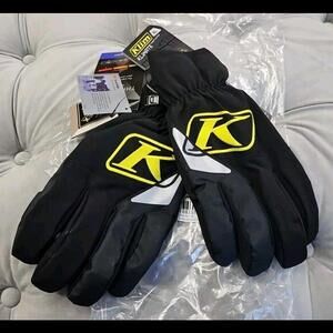 KLIM Klimate Insulated Winter Snowmobile Short Gloves Black With Yellow Mens XL